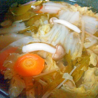 白菜しめじ人参&水菜のスープ
